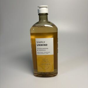 Bath & Body Works Aromatherapy Simply Unwind SANDALWOOD & VANILLA Body Wash 10oz